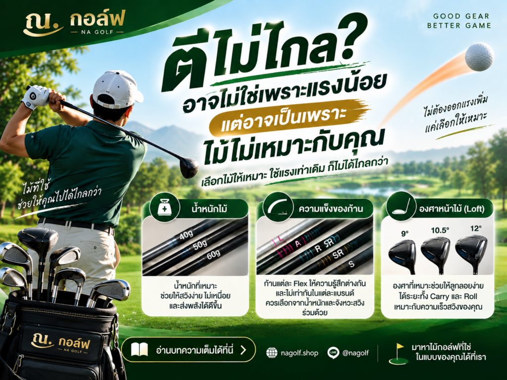 อาจไม่ใช่เพราะแรงน้อย แต่อาจเป็นเพราะไม้ไม่เหมาะกับคุณ ณ กอล์ฟ